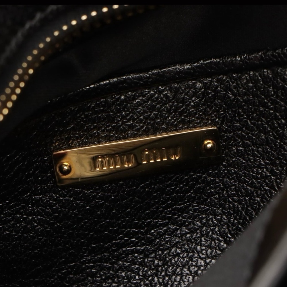 Miu Miu Madras Cipria Leather Top Handle Crossbody Satchel - Picture 7 of 16